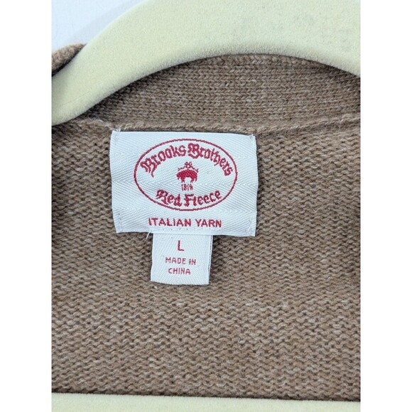 Brooks Brothers Country Club Cardigan Men’s Large Brown Alpaca Blend Italian - Picture 2 of 9